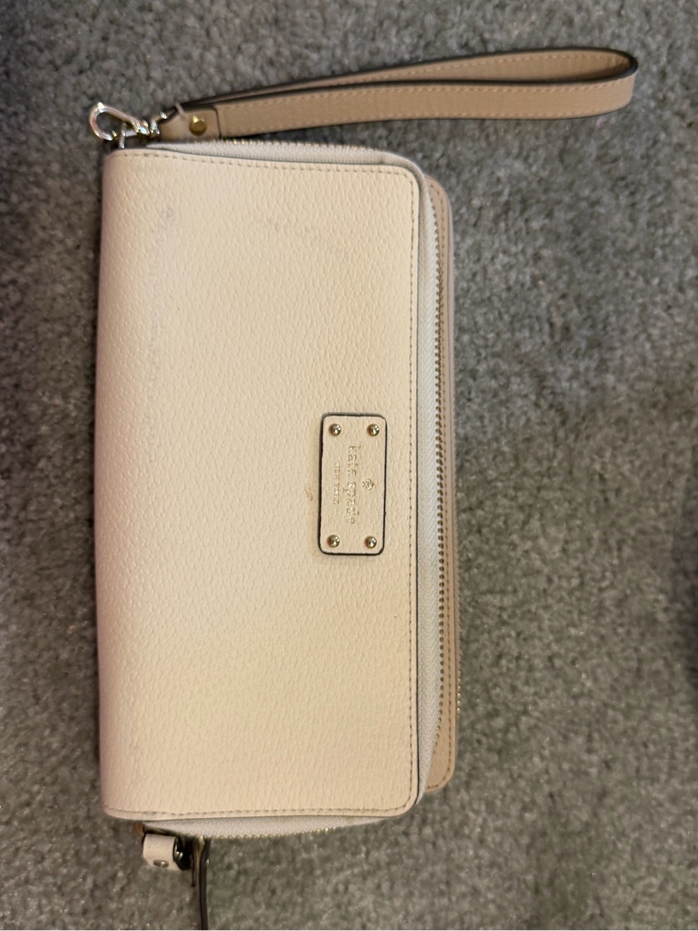 kate spade leather wristlet in light pink